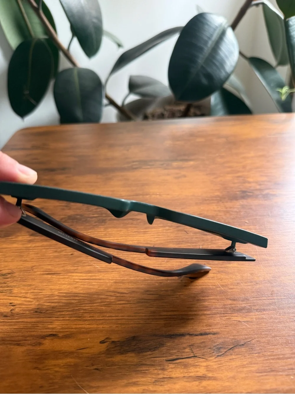 Chunky Square Sunglasses in Deep Teal Marble